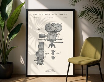 Kamera Patent Digitaler Download | 1937 Vintage Film druckbare Kunst | Geschenk für Filmemacher