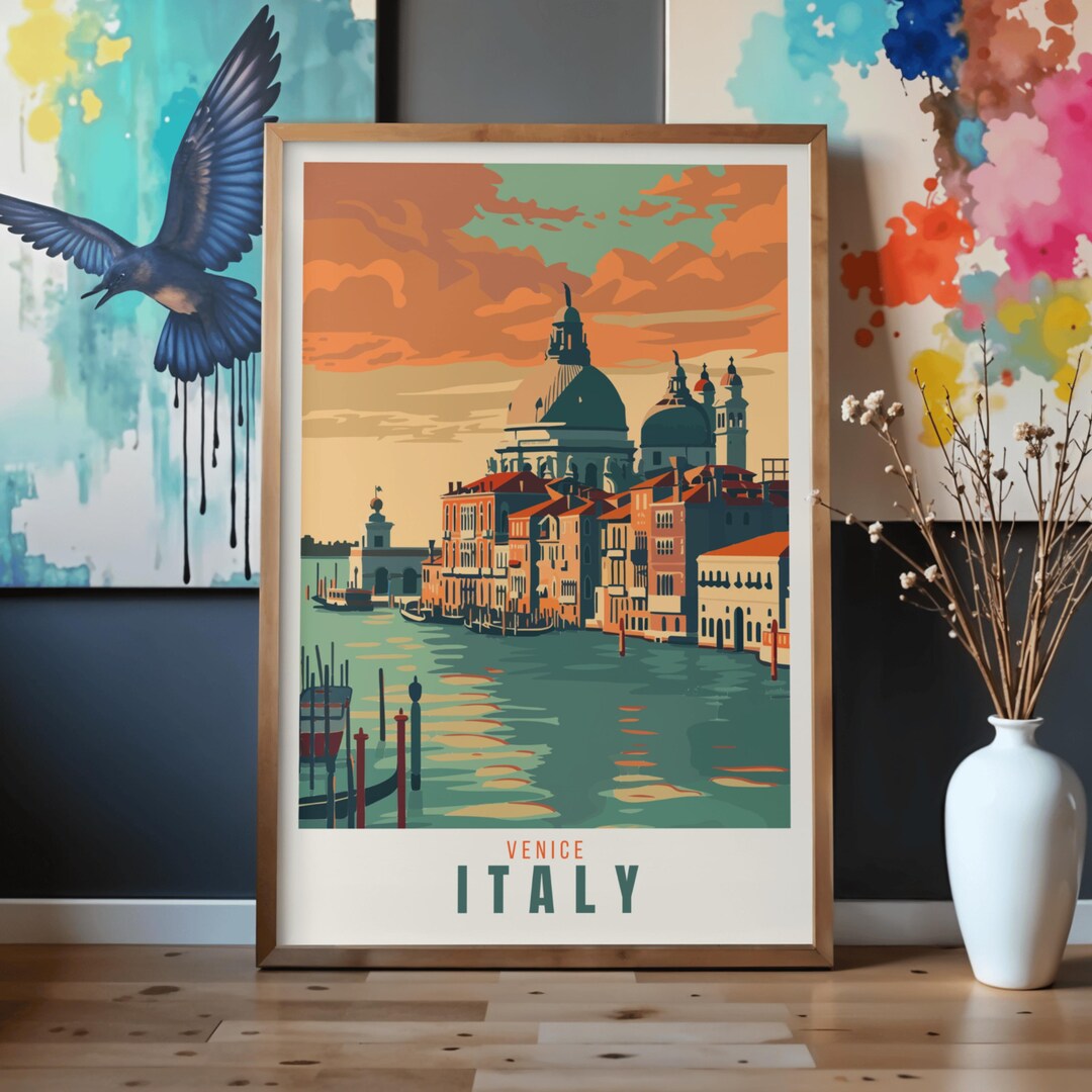 Italy Travel Poster | Venice Grand Canal Landscape Print | Museum Grade ...