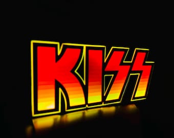 KISS LED Light Box Wall Art Custom Music Decor Lighted Sign