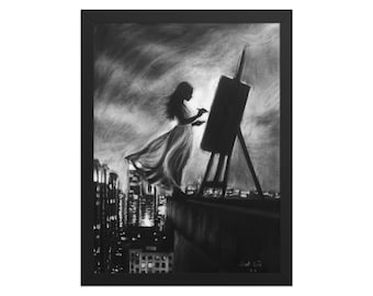 The Natural Anomaly | Charcoal Art Framed Print