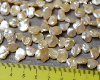 Tooth pearl 8-9mm Keshi pearl side drilled Loose pearl Freshwater pearl necklace purple 48pcs Bridal design wedding Full Strand PL4447