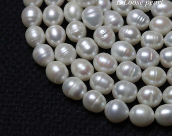 Rice pearl 9.5-10mm X 10.5-11.5mm leather pearl Large hole freshwater pearls wholesale necklace loose pearl beads natural white PL6314