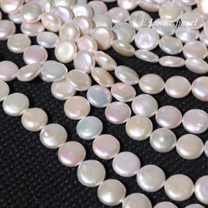 AAA Coin Pearl 13-13.5mm Freshwater Pearl Earrings Loose Pearl Coin ...