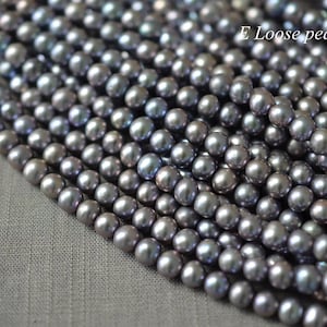Freshwater pearl round pearl 6-6.5mm very beautiful Large hole leather pearl Potato Loose pearl beads necklace Full Strand PL2433