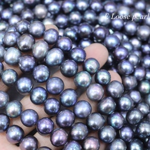 Round Potato pearl 10.5-11mm Freshwater pearls leather pearl Large hole pearl necklace Loose pearl beads Peacock 37pcs Full Strand PL2577