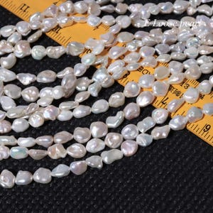 Keshi pearl 7-8mm X 8-9mm corn flake pearl Freshwater pearl baroque wholesale loose pearl necklace beads white PL4738