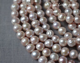 round potato pearl 8.5-9.5mm leather pearl Large hole Freshwater pearl Promotion wholesale loose pearl beads purple Full Strand PL2463