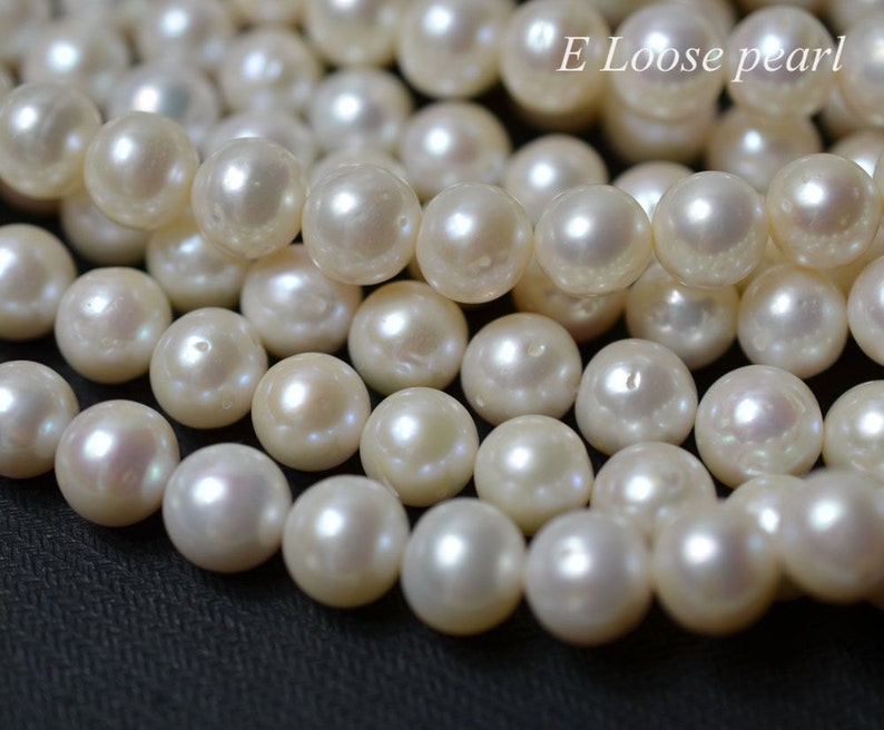 90/%OFF Large Hole pearl 9.5-10.5mm natural white Round Potato pearl Freshwater Pearl Necklace pearl earrings Loose Beads full Strand PL2262