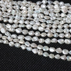 Keshi pearl 8.5-9.5mm X 10-12mm corn flake pearl Freshwater pearl baroque wholesale loose pearl necklace beads white PL4719