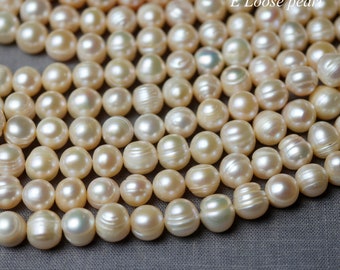 Potato pearl 9.5-10.5mm Freshwater pearls leather pearl large hole pearl wholesale loose pearl necklace bead Full Strand PL2085