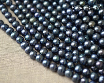 Freshwater pearls Potato pearl 6.5-7.5mm leather pearl Large hole wholesale round loose pearl beads necklace Full Strand PL2432