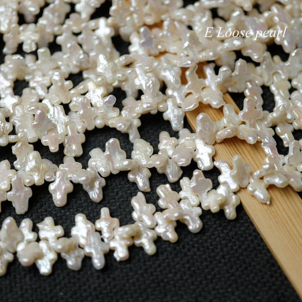 Cross Shape Freshwater Pearl 9-9.5mm loose pearl wedding wholesale pearl 28pcs Full Strand PL4547