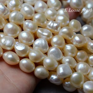 natural Baroque pearl 11.5-13mm Freshwater pearls leather large hole pearl wholesale Pebble loose pearl necklace beads Full Strand PL3199