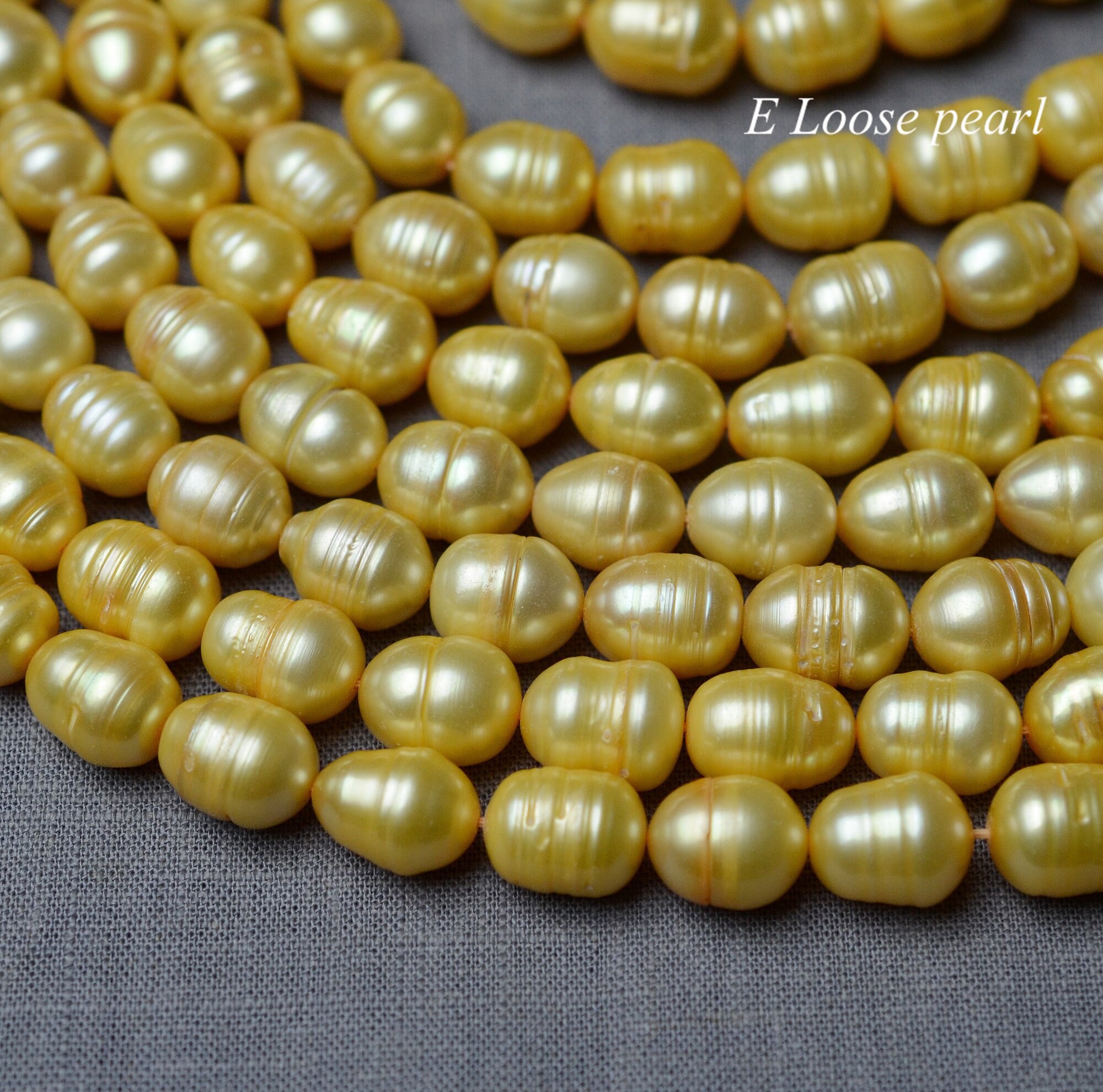 Rice Pearl 10.5-11.5mm X 13-14mm Genuine Leather Pearl Large