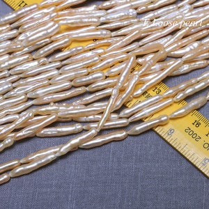 Pillar pearl 4-5mm Freshwater pearls toothpick Biwa pearl loose pearl beads Promotion 15pcs Full Strand Item No : PL4571