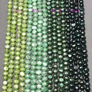 Baroque pearl 7.5-8.5mm Freshwater real pearl large hole pearl leather pearl Pebble pearl loose pearl necklace cyan 45pcs Full Strand PL3009