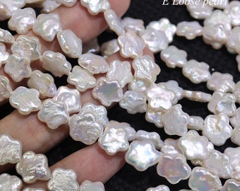 flower pearl 11mm Freshwater real pearl star pearl flower wholesale loose pearl beads White wedding PL4618