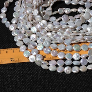 AA++ Coin Pearl Necklace 11-12mm Freshwater Colorful Pearls for Bridal Weddings, Natural Beautiful Jewelry PL4746