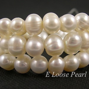 Potato pearl 6.5-7.5mm Freshwater pearls leather pearl Large hole pearl wholesale loose pearl necklace beads White Full Strand PL2026