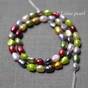 Freshwater pearls 5-5.5mm Baroque pearl wholesale pearl loose pearls beads Mixed Color 53pcs genuine Full Strand PL1169