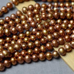 Potato pearl 6.5-7.3mm leather pearl Large hole pearl Freshwater pearl wholesale pearl loose pearl beads necklace Full Strand PL2496