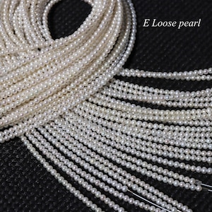 Offre spéciale Collier de perles d'eau douce Akoya, 2,8-3 mm de rocailles presque rondes, Vente en gros de perles en vrac, Fabrication de bijoux blancs PL5103