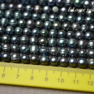 Round potato pearl 6.5-7.5mm Freshwater pearl leather pearl Large hole wholesale Luster loose pearl necklace beads Full Strand PL2399