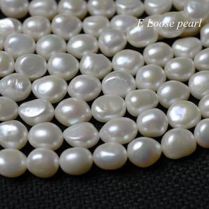 AAA Baroque pearl 10.3-11.2mm Luster Large hole Freshwater pearl wholesale Pebble loose pearls necklace bead White Full Strand PL3213
