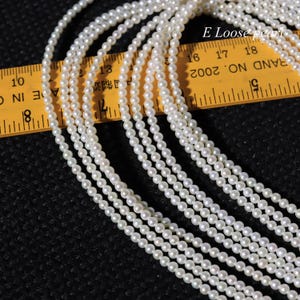 Collar de perlas de agua dulce Akoya de 3-3,3 mm. Perlas redondas sueltas al por mayor. Fabricación de joyas blancas. PL5115