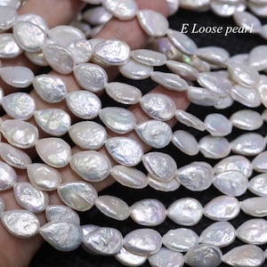 melon seeds pearl 9-10mm Freshwater real pearl water drop pearl wholesale loose pearl beads White wedding PL4619