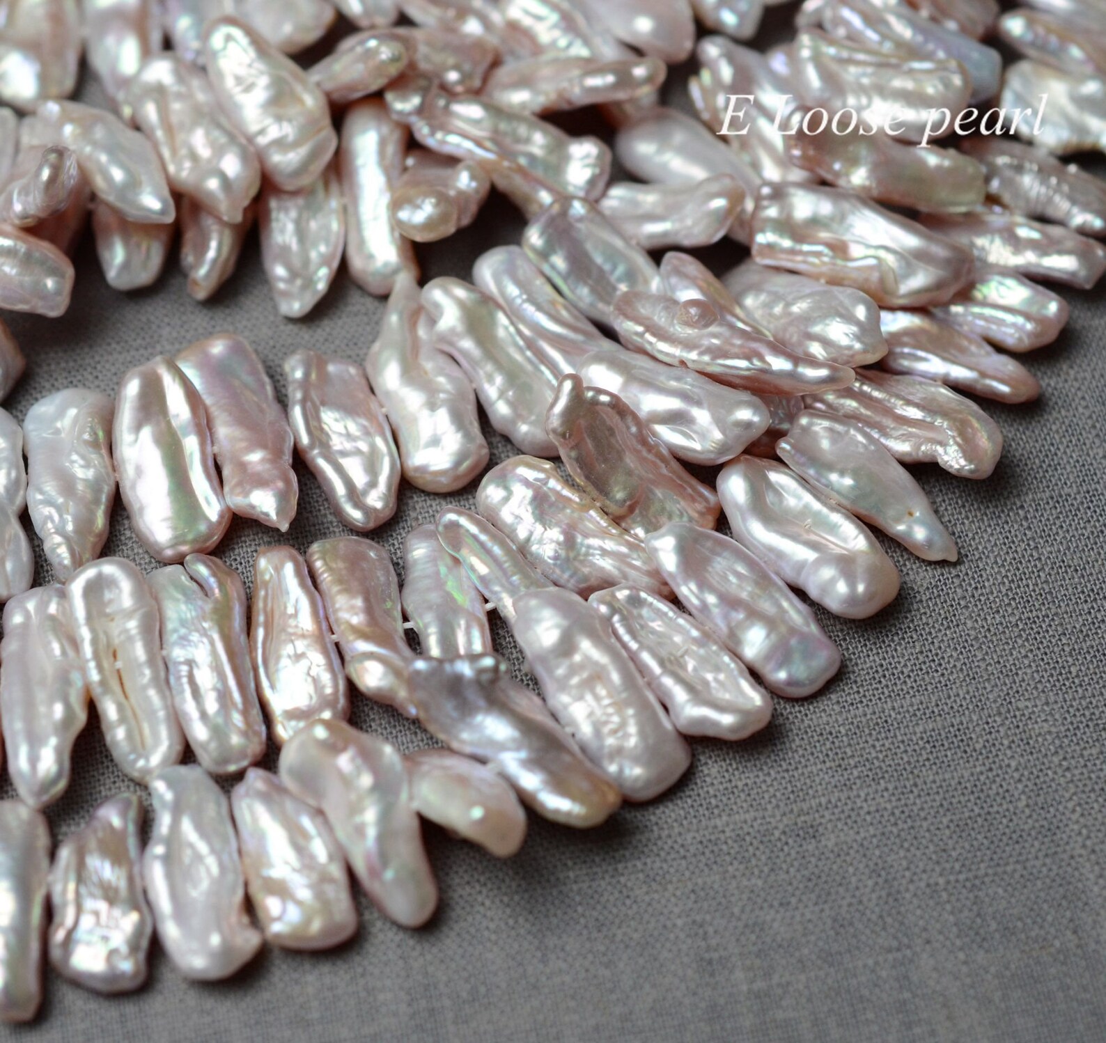 Biwa pearl 7.58.5mm Freshwater pearl wholesale pearl Loose Etsy