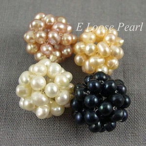 Cluster Ball 18mm Freshwater pearl Potato pearl loose pearls Cluster Ball Necklace peach Bridal design wedding