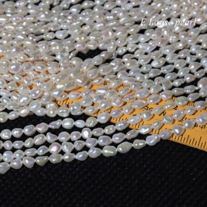 AAA+++ Keshi pearl necklace 5-6mm X 6-8mm Freshwater pearl wholesale loose pearl beads wedding White PL4692