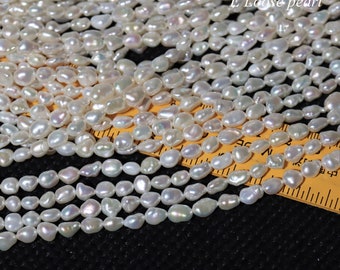 AAA+++ Keshi pearl necklace 5-6mm X 6-8mm Freshwater pearl wholesale loose pearl beads wedding White PL4692