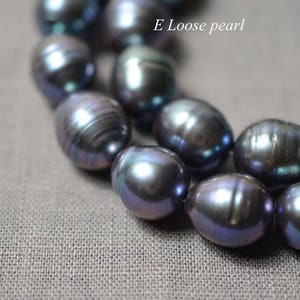 Rice pearl 10.5-11mm X 11.5-13mm freshwater pearl leather pearl Large hole genuine loose pearl beads necklace Peacock wedding PL6237
