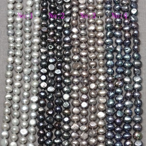 Freshwater pearl Baroque pearl 7.5-8.5mm leather pearl Large hole pearl Pebble pearl necklace loose pearls Dark green Full Strand PL3012