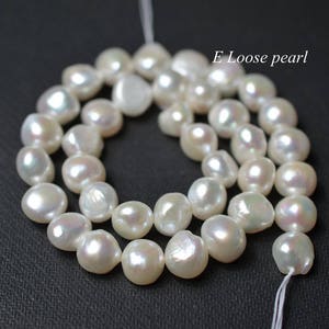 Baroque pearl 10.5-11.5mm leather pearl Large hole pearl Luster Freshwater pearl loose pearls Pebble necklace white 35pcs Full Strand PL3160