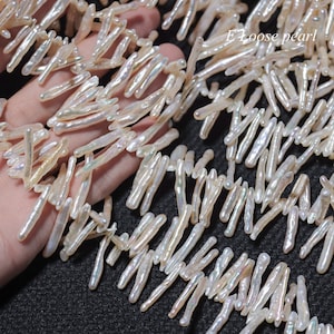 toothpick Pillar pearl 3.5-4.5mm X 20-30mm Freshwater pearls Biwa pearl Side drilled loose pearl beads Promotion Wedding PL4638