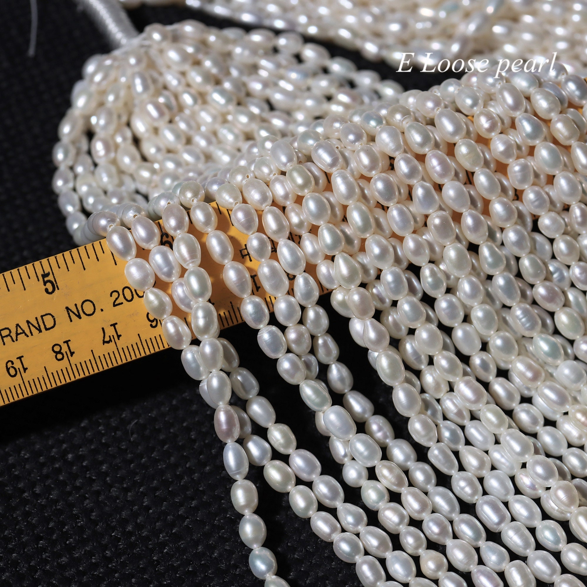 Rice pearl 5-5.5mm X 7-7.5mm seeds prarl Freshwater pearl good Luster necklace loose pearl beads Natural White Full Strand PL6329