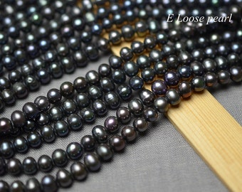 Potato pearl 6-6.5mm Freshwater pearls round pearl leather pearl Large hole pearl wholesale loose pearl necklace beads Full Strand PL2413