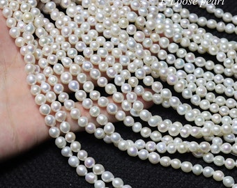 Nucleated pearl 6-6.5mm leather pearl large hole Freshwater pearls round potato loose pearl beads necklace PL4611