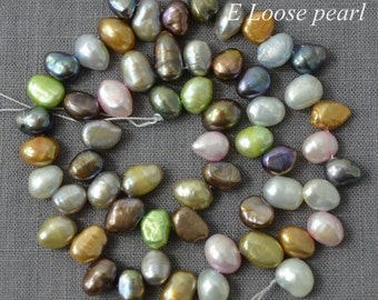 Baroque pearl 7.0-8.0mm Freshwater pearl dancing Top drilled pearl Potato pearl loose pearl necklace Multicolor 58pcs Full Strand PL1170