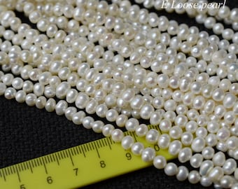 Seeds pearl 4.7-5mm Freshwater pearls seeds Potato pearl wholesale pearl Potato pearl Loose pearls necklace white 70pcs Full Strand PL2498