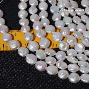 Coin pearl 11.5-12mm Freshwater pearl earrings loose pearl necklace Bridal design wedding PL4740
