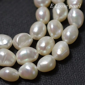 Baroque pearl 8.5-9.5mm Large Hole Freshwater pearl Potato Natural White loose pearl necklace beads Full Strand PL3101