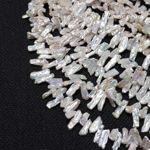 flakes biwa pearl dancing pearl 5.5-7.5mm X 17-19mm Freshwater pearls Top Drilled pearl wholesale loose pearls 75pcs Full Strand PL4577