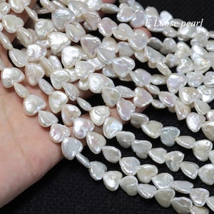 Pérola em forma de coração 12-13 mm pérola do amor Pérola de água doce atacado contas de pérola soltas Branco Design de noiva casamento PL4615
