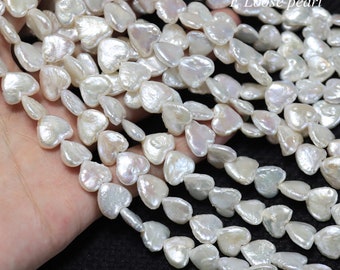 heart shape pearl 12-13mm love pearl Freshwater pearl wholesale loose pearl beads White Bridal design wedding PL4615
