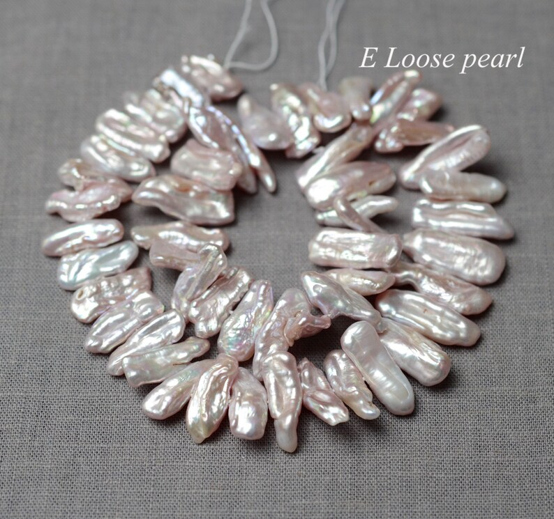 Biwa pearl 7.58.5mm Freshwater pearl wholesale pearl Loose Etsy