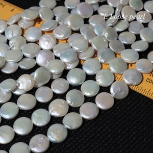 AAA Coin pearl 13.5-15.5mm Freshwater pearl natural colorful white colored light loose pearl necklace earrings Bridal design wedding PL4715